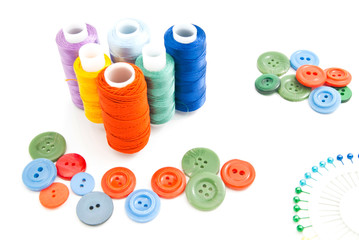 thread, pins and buttons