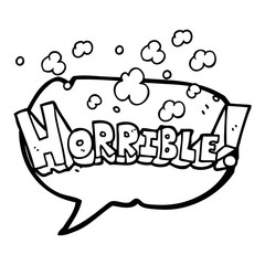 speech bubble cartoon word horrible