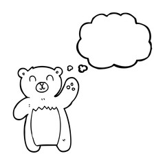 thought bubble cartoon teddy bear