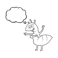 thought bubble cartoon ant