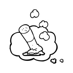 thought bubble cartoon cigarette