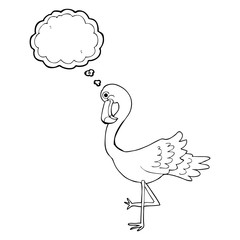 thought bubble cartoon flamingo
