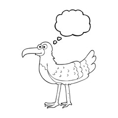 thought bubble cartoon seagull