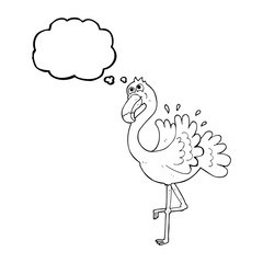 thought bubble cartoon flamingo