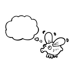 thought bubble cartoon fly