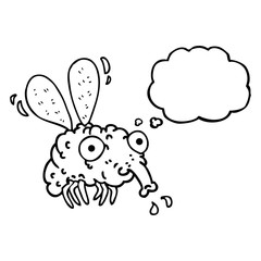 thought bubble cartoon fly