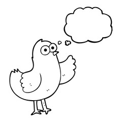 thought bubble cartoon bird