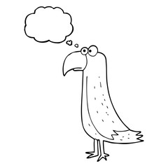 thought bubble cartoon parrot