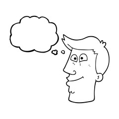 thought bubble cartoon male face