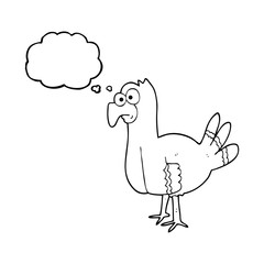 thought bubble cartoon bird