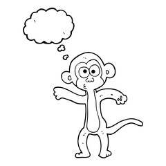 thought bubble cartoon monkey