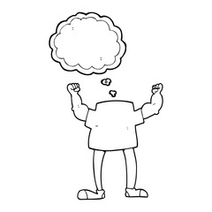 thought bubble cartoon headless man