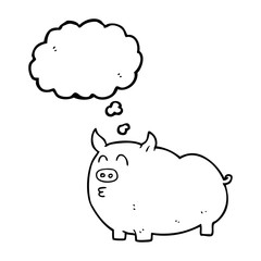 thought bubble cartoon pig