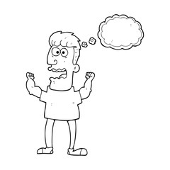 Fototapeta premium thought bubble cartoon stressed man