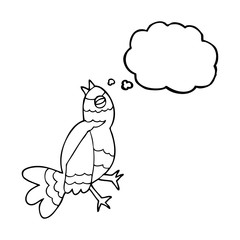 thought bubble cartoon bird