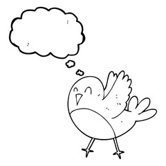 thought bubble cartoon bird