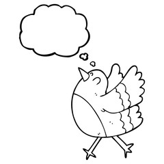 thought bubble cartoon happy bird