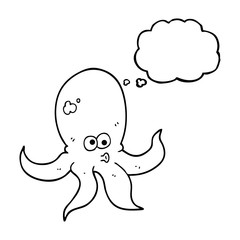 thought bubble cartoon octopus