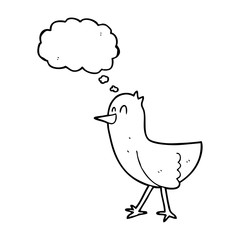 thought bubble cartoon bird