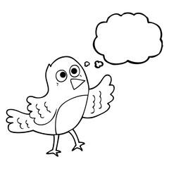 thought bubble cartoon bird