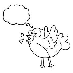 thought bubble cartoon bird