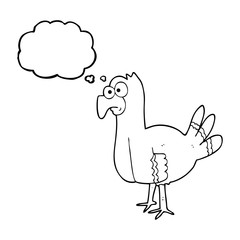 thought bubble cartoon bird