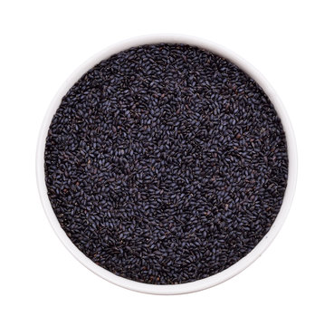 black sesame seeds isolated on white background