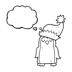 thought bubble cartoon christmas robin