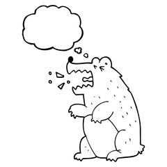 thought bubble cartoon bear
