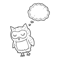 thought bubble cartoon owl