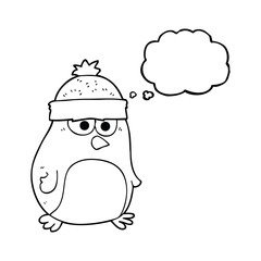 thought bubble cartoon penguin