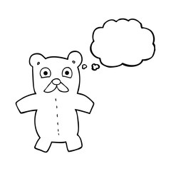 thought bubble cartoon teddy bear