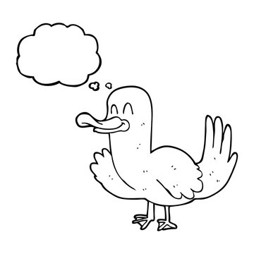 thought bubble cartoon duck
