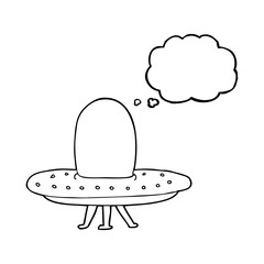 thought bubble cartoon spaceship