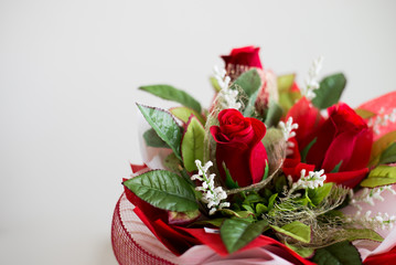 bouquet of roses on white background