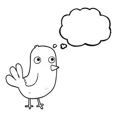 thought bubble cartoon bird