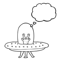thought bubble cartoon flying saucer