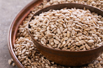 hulled sunflower seeds in dish