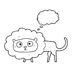 Obraz premium thought bubble cartoon lion