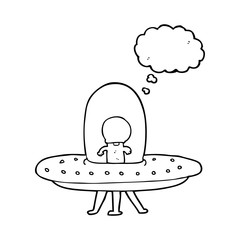thought bubble cartoon flying saucer