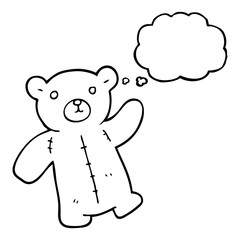 thought bubble cartoon teddy bear