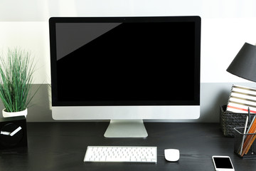 Fototapeta premium Comfortable workplace with modern computer