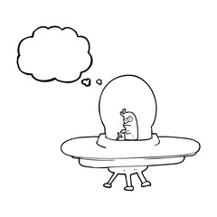 thought bubble cartoon flying saucer