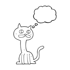 thought bubble cartoon cat