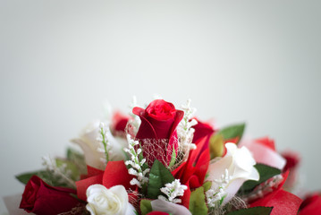 bouquet of roses on white background