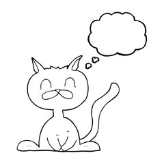 thought bubble cartoon cat