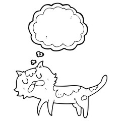 thought bubble cartoon cat