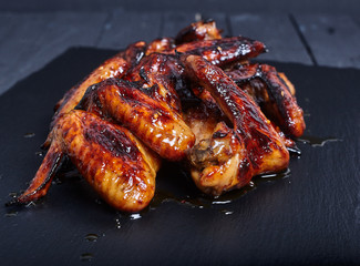 Hot spicy bbq honey chicken wings