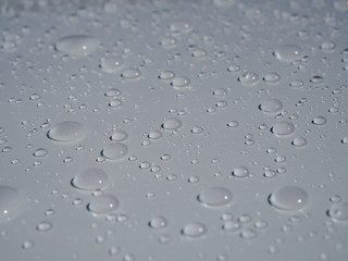 Many of raindrops stuck on the Car Hood background,Abstract of raindrops on the Car Hood.