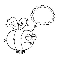 thought bubble cartoon unhappy bee